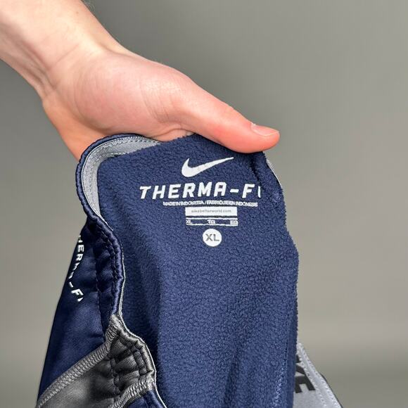 Vintage Y2K Nike Sweatpants Mens XL Baggy Wide Leg Navy Blue Grey Polyester - Picture 4 of 4